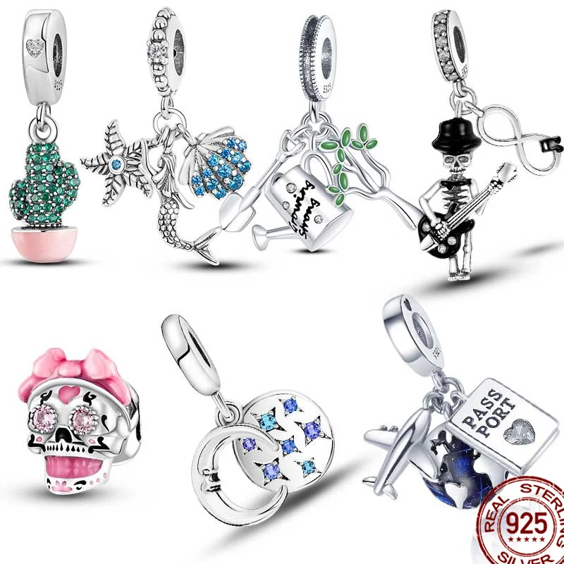 

Женские Подарочные бусины-снежинки, браслет из серебра 100% пробы, 3 мм