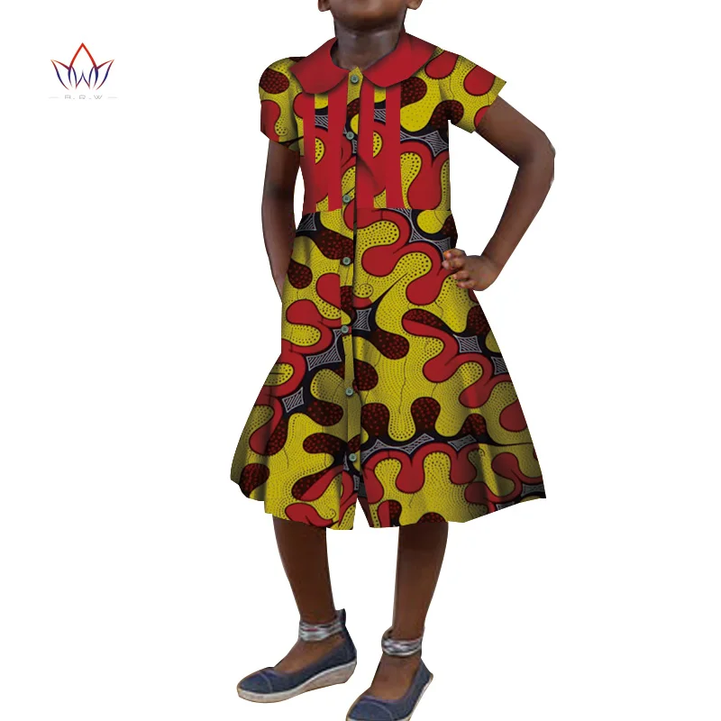 Новинка; Модная одежда для детей в африканском стиле; милое Пышное Платье в стиле Дашики; платья для девочек; классическая африканская одежда с оборками; WYT475