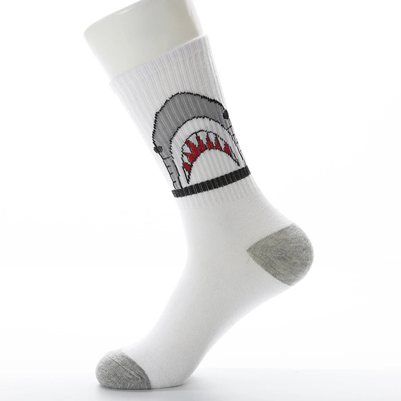 Милые носки из хлопка с акулой мужские носки в стиле Харадзюку высокого качества женские мужские хлопковые носки в стиле хип-хоп мужские удобные модные носки