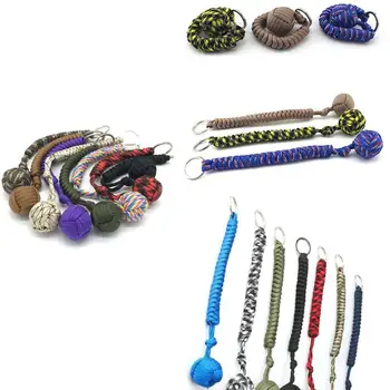 

Outdoor Sports Equipment Monkey Fist Round Umbrella Rope Key Ring Pendant 7 Core Self-defense Ball Key Accessories Crafts
