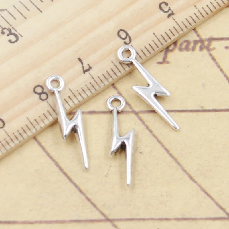 

30pcs Charms Lightning Flash 20x5mm Tibetan Silver Color Pendants Antique Jewelry Making DIY Handmade Craft