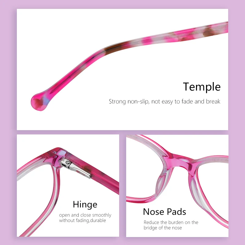 ZENOTTIC Acetate Anti Blue Light Glasses Frame Children Optical Myopia Eyeglasses Frames For Girls Kids Boy Cute Eyewear Frame