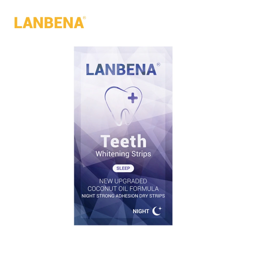 LANBENA отбеливания зубов, ежедневное использование, нестимулирующие, античувствительные, расширенные отбеливающие полоски для зубов, полный уход за полостью рта - Цвет: 1PC Night use