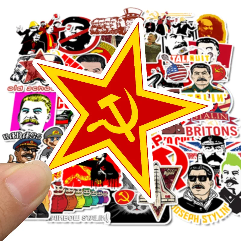 50Pcs Waterproof Mixed Stalin USSR CCCP Poster Stickers DIY Laptop Luggage Refrigerator Door Decor Toy Sticker Poster Stickers