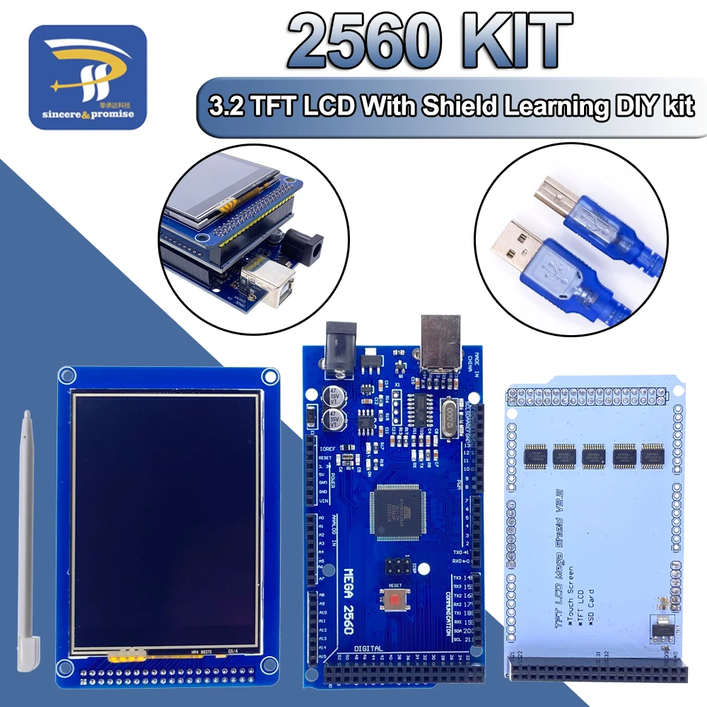 Display Module LCD Display Module Touchscreen Display 3.2" TFT for Arduino Kit with Adapter Board
