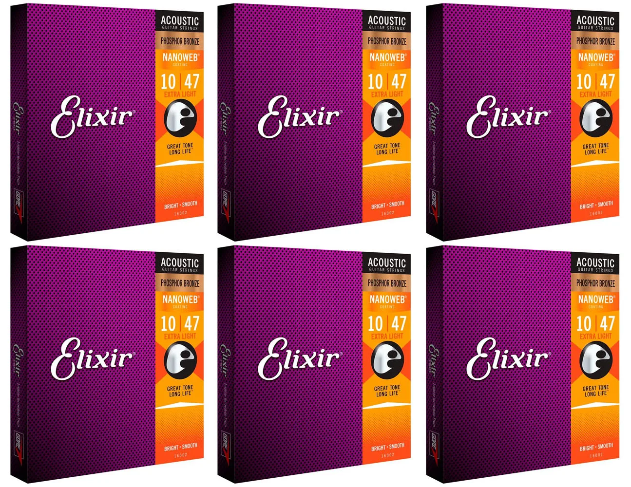 Elixir 16002 Nanowebcoating Phosphor Bronze Stainless Steel Acoustic