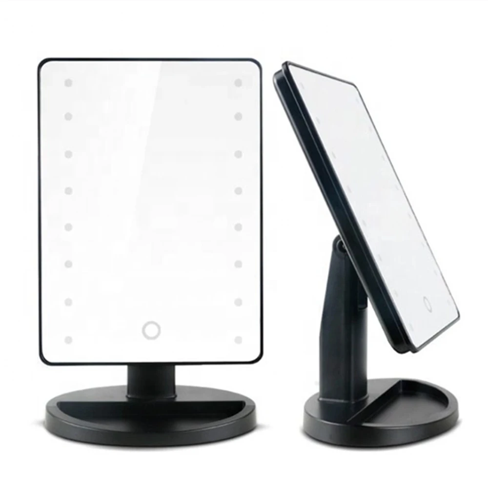 Портативное зеркало для макияжа 22 светильник светодиодный сенсорный экран зеркало для макияжа складное регулируемое настольное косметическое зеркало