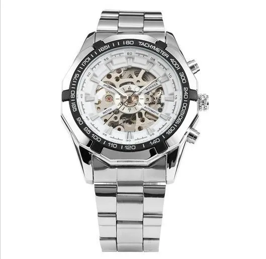 Hot Winner Luxury Brand Luxury Sport Men Automatic Skeleton Mechanical Military Watch Men full Steel Stainless Band Luxury 