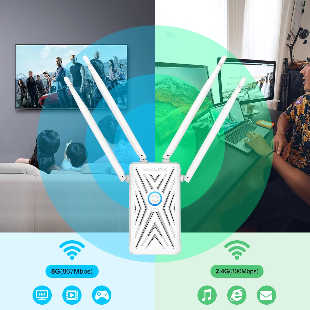 1200 Мбит/с 2 4G 5G двухдиапазонный Wi Fi AP/ретранслятор Беспроводной удлиненный