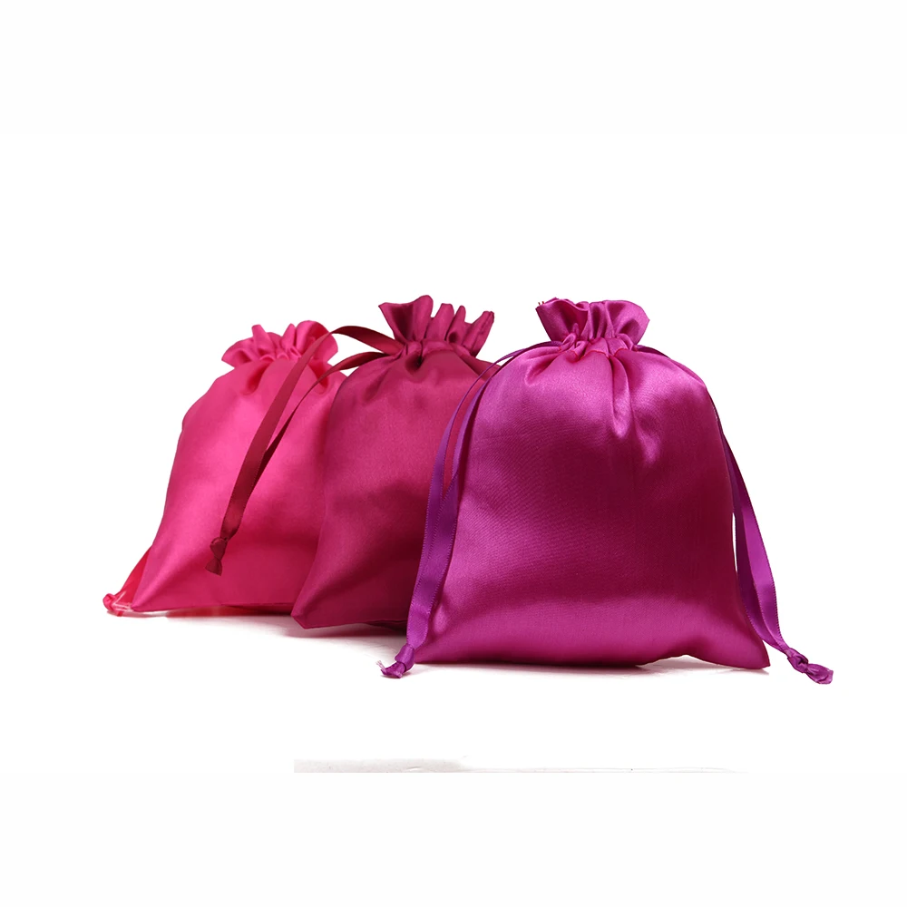

100pcs CBRL small Satin drawstring jewelry pouch Satin gift packaging bags custom printing wilget dust bag