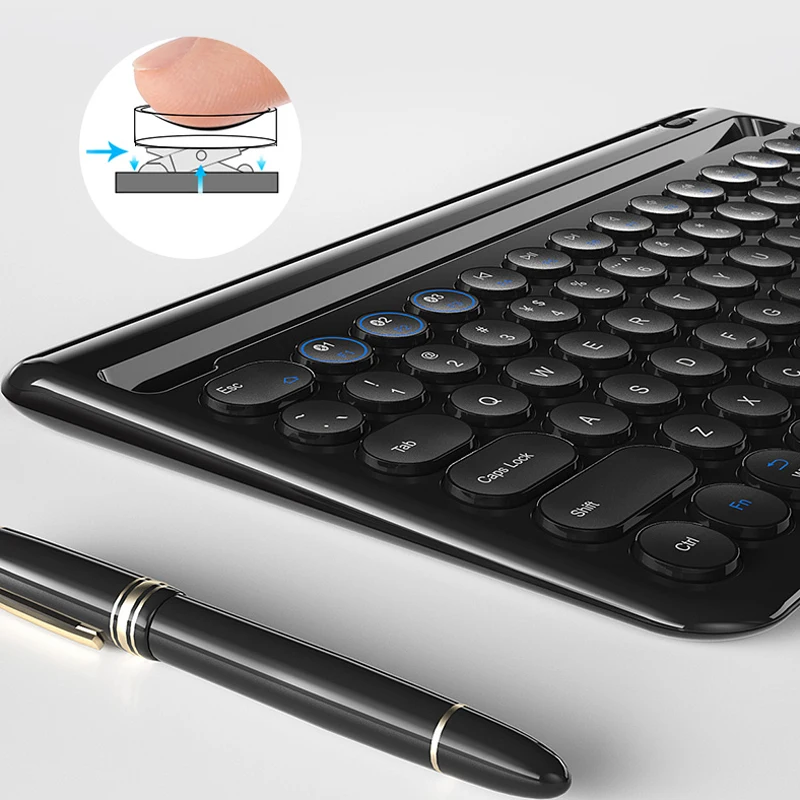 Беспроводная Бесшумная мини игровая клавиатура Bluetooth волшебная круглая