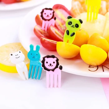 

10pcs Cartoon Animal Food Fruit Picks Forks Mini Animal Fruit Fork Creative Kitchen Bar Home Party Kid Dessert Forks Sticks