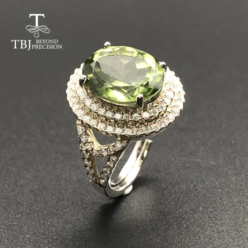 TBJ, кольца хорошего цвета, перидот, зеленый топаз, натуральный драгоценный камень, серебро 925 пробы, модное ювелирное изделие для девочек, хороший подарок на день рождения