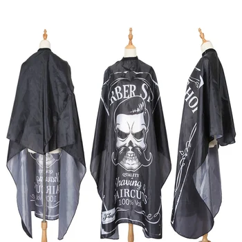 

New Haircut Hairdressing Barber Cloth Skull Pattern Apron Polyester Cape Hair Styling Design Supplies Salon Barber Gown