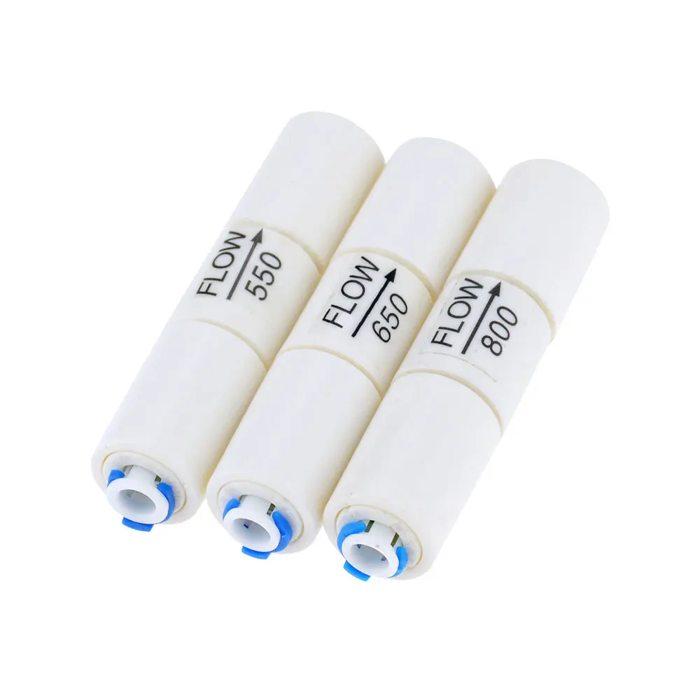 Manguera OD de 1/4 pulgadas, tubería rápida de ósmosis inversa de 300CC, 450CC, 800CC, 1500CC, regulador de flujo de agua residual RO