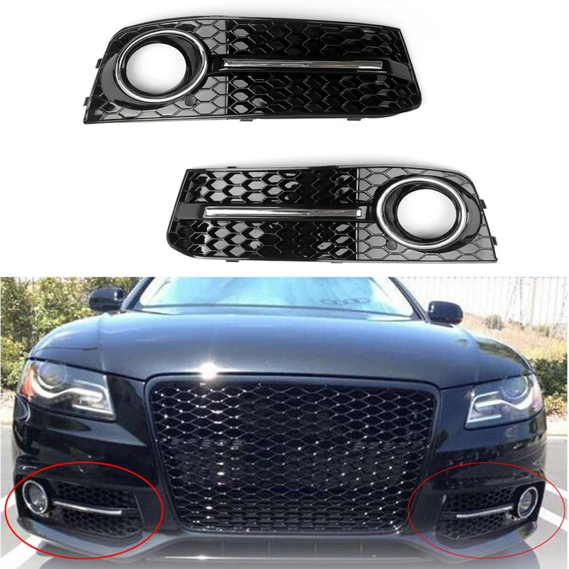 1x For Audi A4 B8 2007-2011 Right Side Bumper Fog Light Grille Bezel Cover Trim 1x For Audi A4 B8 2007-2011 Right Side Bumper Fog Light Grille Bezel Cover Trim