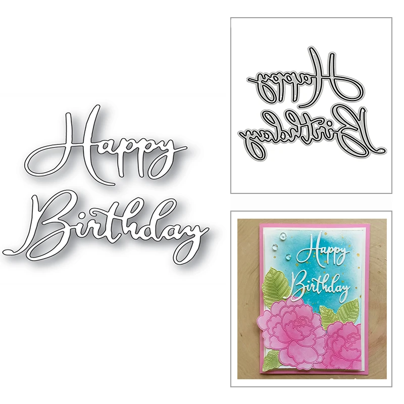Happy Birthday Dies Metal Die Cutting Happy Birthday Letter Card