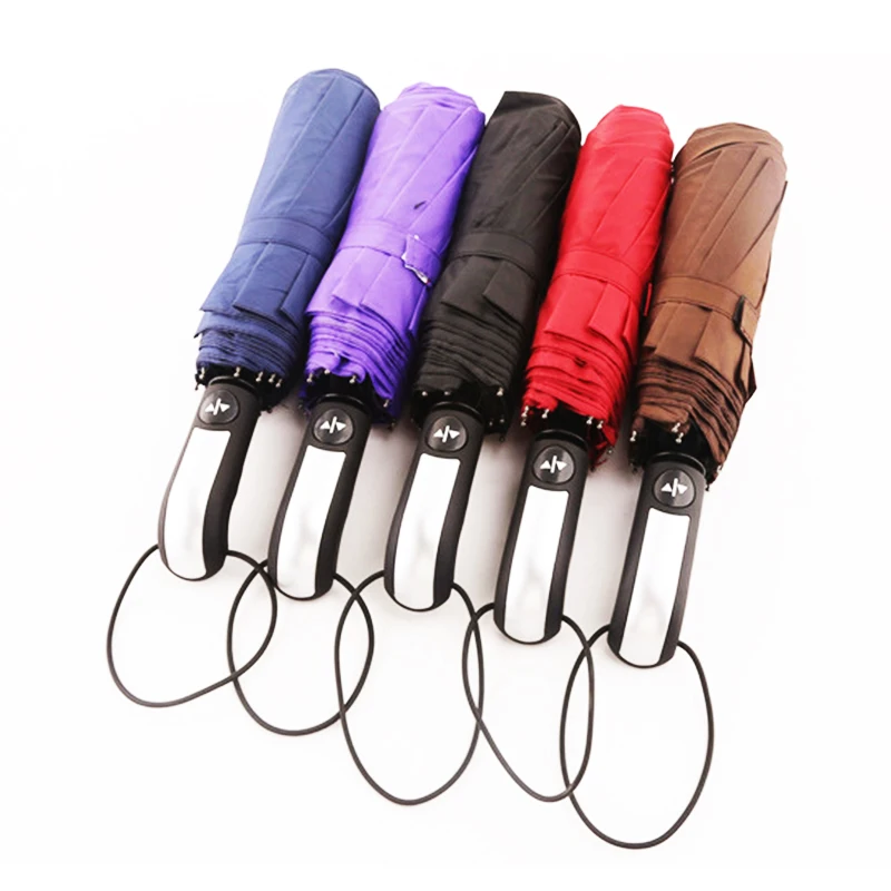 

5-Color 10 Rib Automatic Umbrella Automatic Three Folding Umbrella Portable Umbrella UV Protection Waterproof Umbrella