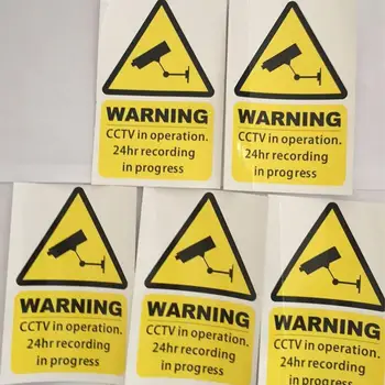 

5pcs CCTV camera stickers warning signs decals 150mm x 100mm Free 1st class