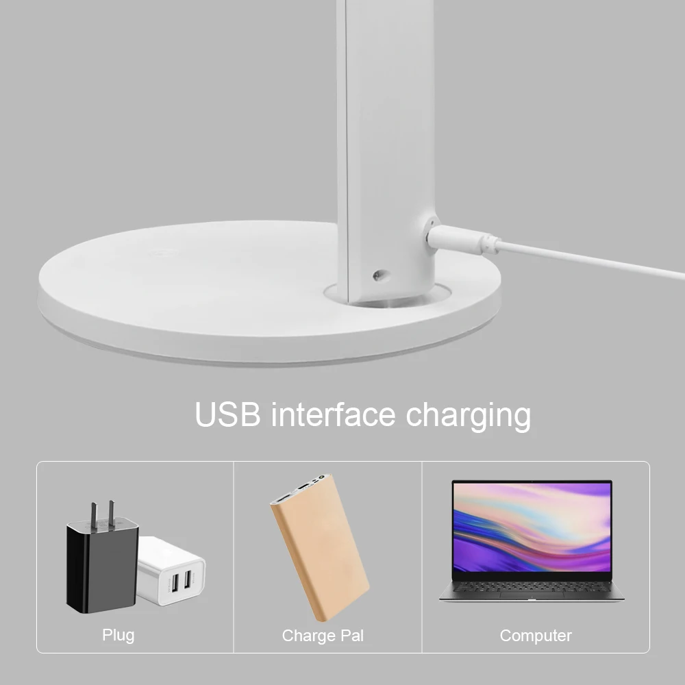 Pad 7 Вт современный белый Перезаряжаемые настольная лампа USB зарядка панель регулировки яркости подсветки 9 уровня светильник ing светодиодный книга светильник для настольных компьютеров кабинет