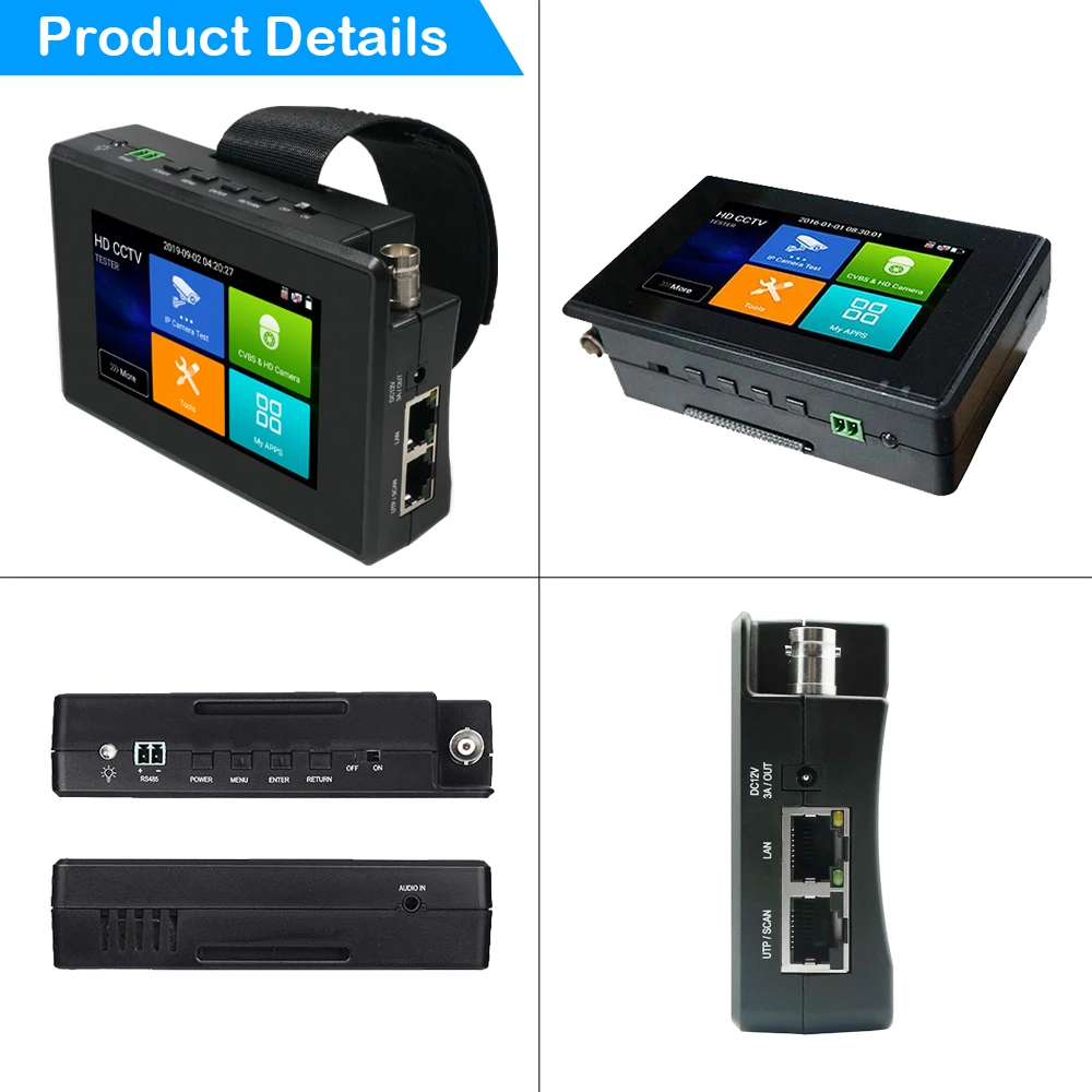 CCTV Tester monitor 4K 4inch H265 ipc tester IP cctv camera testers ip camera tester monitor portab