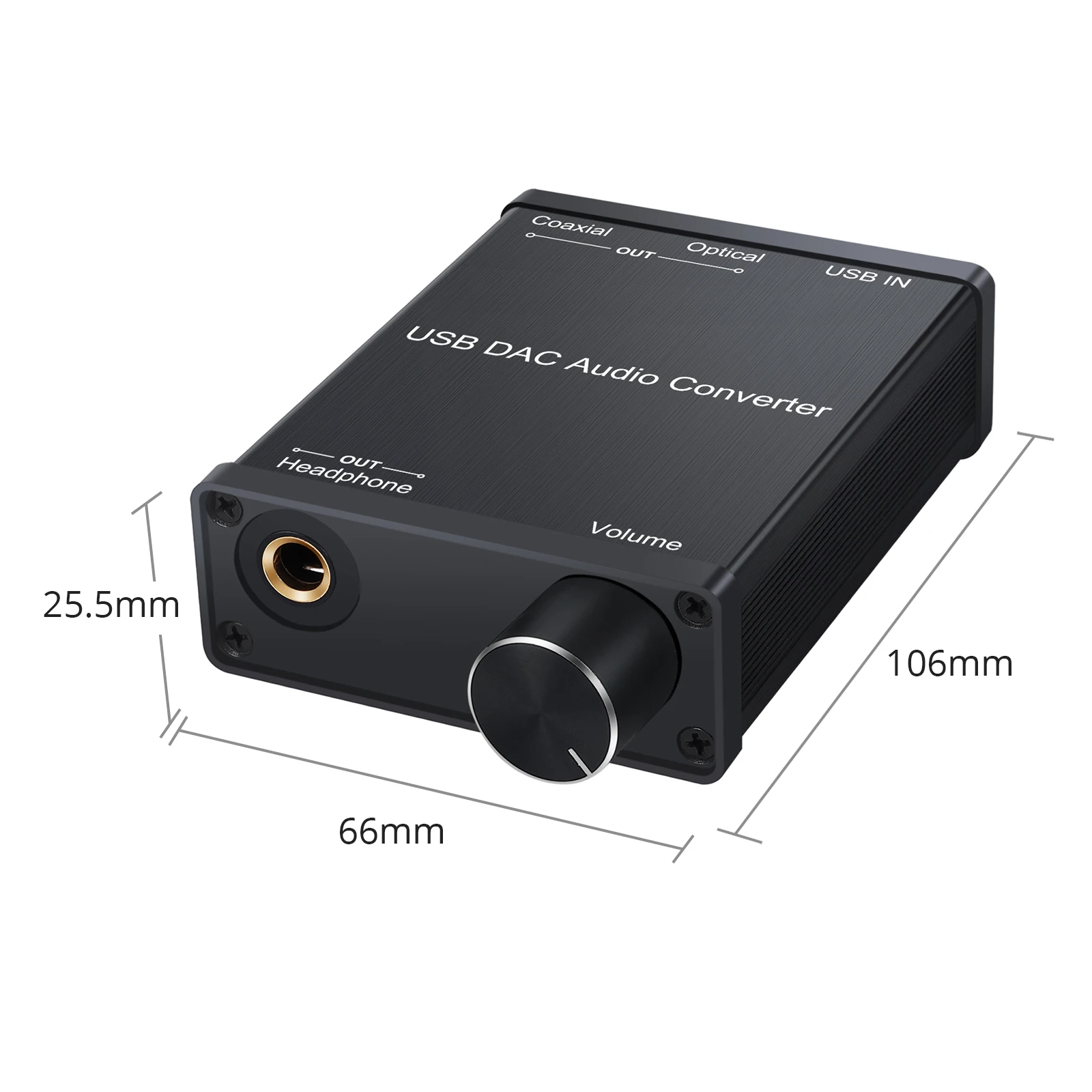 PROZOR USB DAC Audio Converter Adapter with Headphone Amplifier USB to Coaxial S PDIF Digital to Analog 6 35mm Audio Sound Card