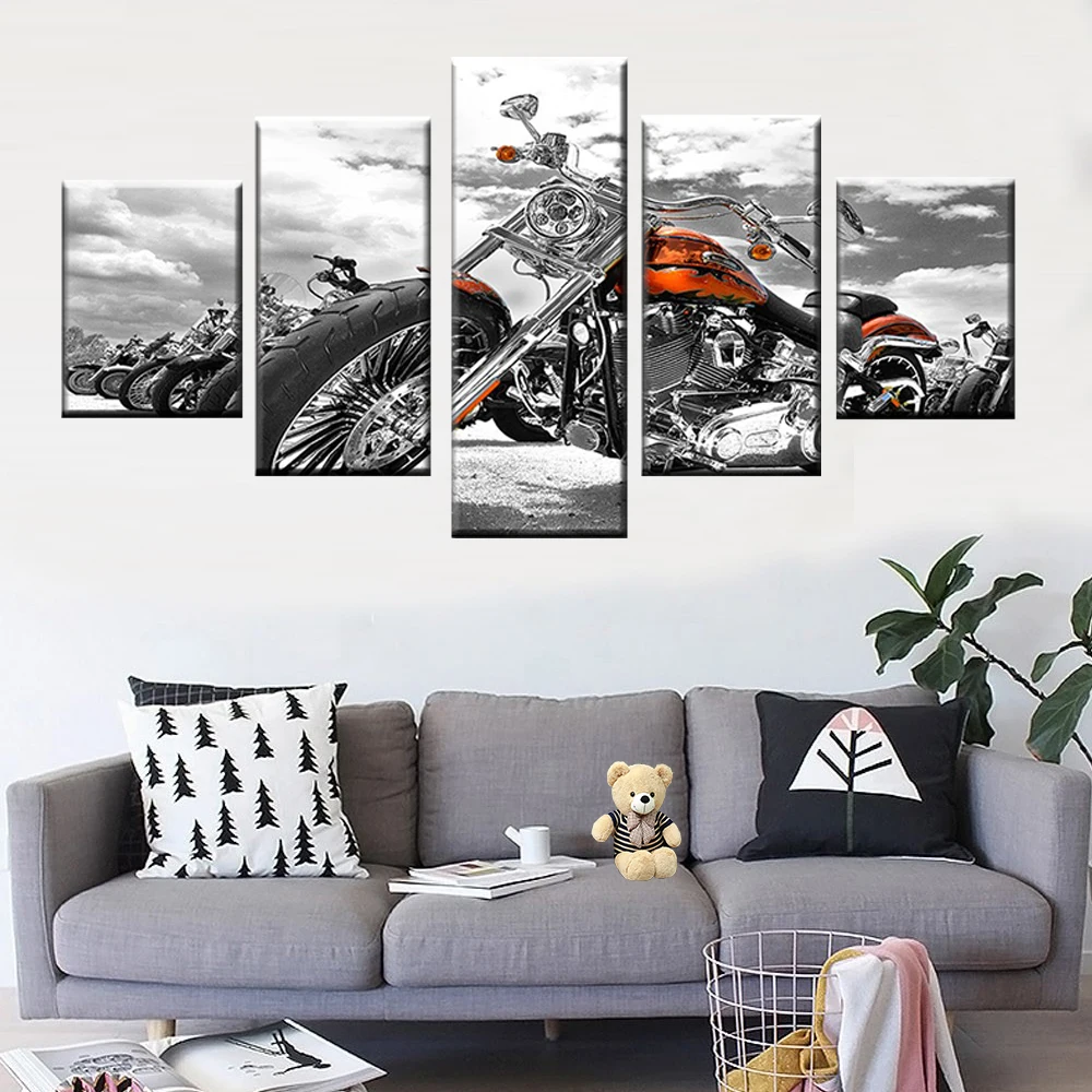 

5 Piece HD Canvas Art Modern Painting Batman's Enemy Film Joker Poster Wall Art Pictures For Living Room Home Decoration Printed