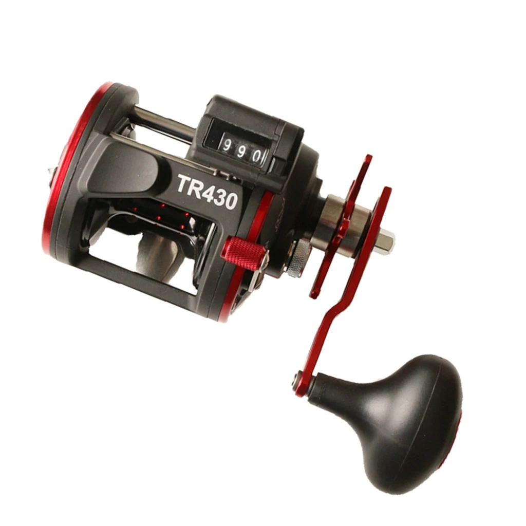 Stainless Steel Trolling Fishing Reel Counter Saltwater Sea Boat Fishing Conventional Drum Reel 12KG for Deep Sea Fishing 