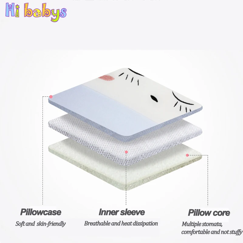Детская подушка для поддержки, Детская Хлопковая Подушка с эффектом памяти, детская дышащая подушка с милым Кроликом, позиционер для сна