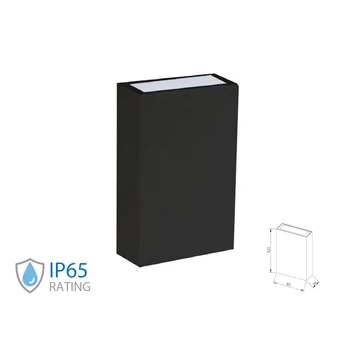 

V-TAC LD8563C lamp sconces LED wall rectangular 4W Black color 3000K IP65 external Up-down SKU-8561