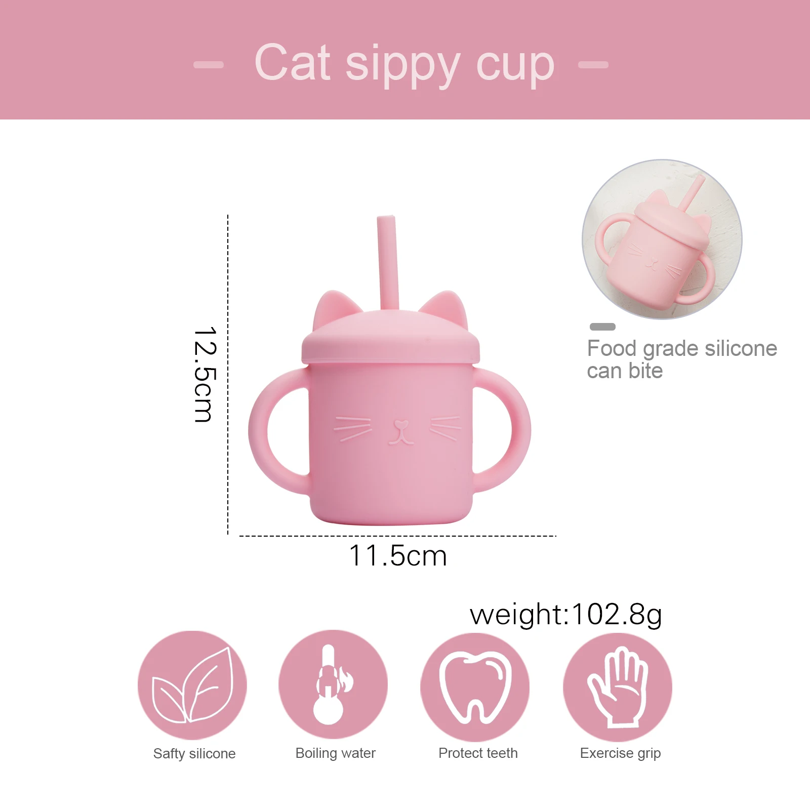 200ML Baby Feeding Drinkware Straw Cup Baby Learning Feeding