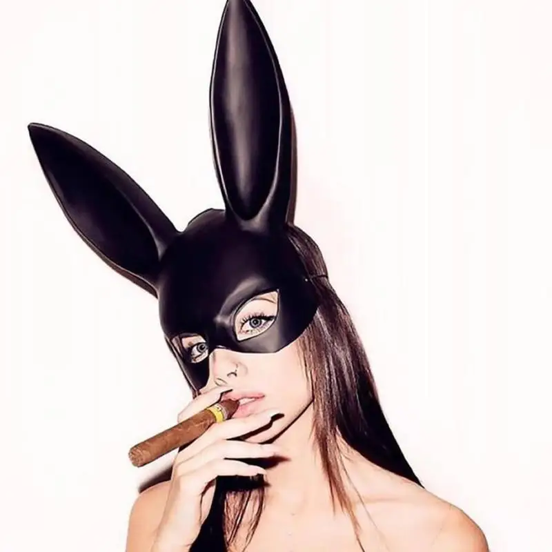Вечерние Маски для женщин на Хэллоуин, сексуальные маски Банни, Вечерние Маски для ночного клуба, маски с ушками кролика, Вечерние Маски Черного и белого цвета