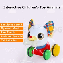 Jouet interactif Animal de compagnie multicolore tactile, Mode d'alimentation, jeu de rôle, simulation de son, détection de la tête et de la queue, musique, jouets électroniques pour enfants