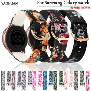 Ремешок силиконовый для Samsung Galaxy watch 4/5/5 pro/Classic 46 мм/Active 2, браслет с принтом для Amazfit GTR/GTS 4 band, 20 мм/22 мм
