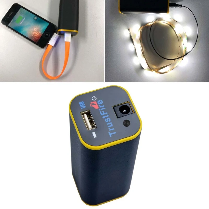 

8.4V USB 5V 4x 18650 Battery Power Bank Box For Bike LED Light Cell Phone Tablet