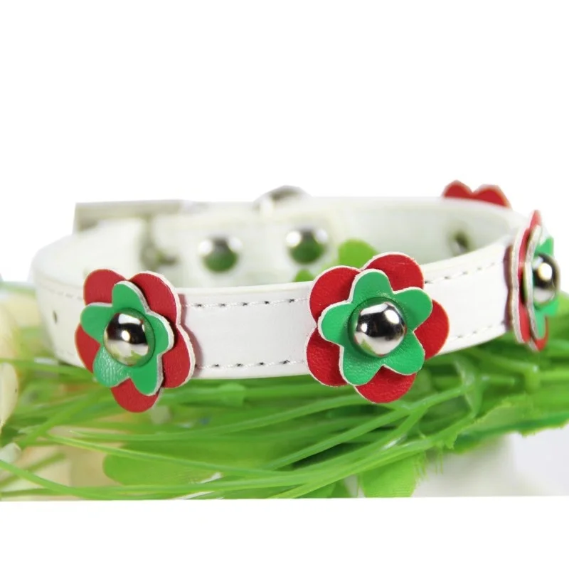 5PCS Flower Dog Collar With Bell Adjustable Dog Collars Control Handle Training Pet Cat Dog Collar Pet Supplies