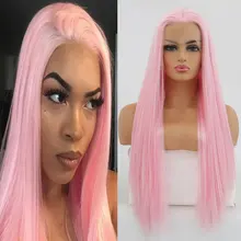 Bombshell светильник, живой розовый прямой синтетический парик 13*3 на кружеве, жаростойкое волокно, натуральные волосы, Расставание для женщин