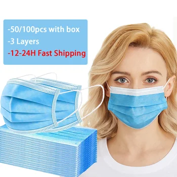 

Face Mouth Mask Anti Dust Disposable Mask 3 Layers Filter Protect Dustproof Earloop Non Woven Mouth Mask 12-24 hours Shipping