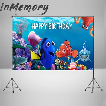 

Finding Nemo Dory Backdrops Under Sea Corals Boys Happy Birthday Party Decor Photo Studio Baby Shower Photography Backgrounds