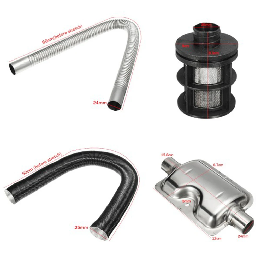 

Filter Exhaust Muffler kit Pipe With screws 24mm 25mm Equipment Durable