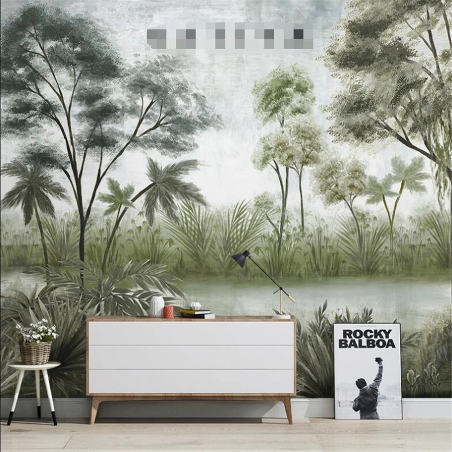 

Milofi custom 3D wallpaper mural Southeast Asia tropical rainforest hand-painted living room sofa TV background wallpaper seamle