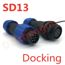 

Waterproof connector aviation plug male and female rear nut socket connector SD13-1-2-3-4-5-6-7 core IP68