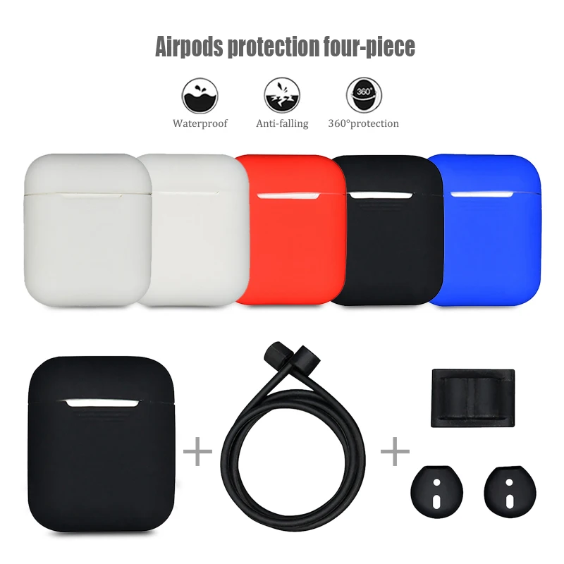 4 в 1 наборы аксессуаров для гарнитура Airpods чехлы Чехол наушников Держатель Анти