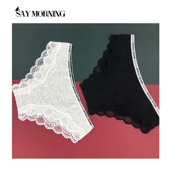 

SAY MORNING Fashion Letter G-String Women Underwear Thong Cotton Panties Underpants Female Lingerie Briefs Ladies Panties