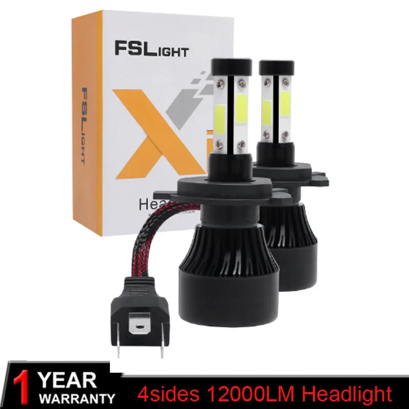 

Elglux 2Pcs H4 LED H7 H11 H8 9006 HB4 H1 H3 HB3 H9 Car Headlight Bulbs LED Lamp with COB Chips 12000LM Auto Fog Lights 6000K