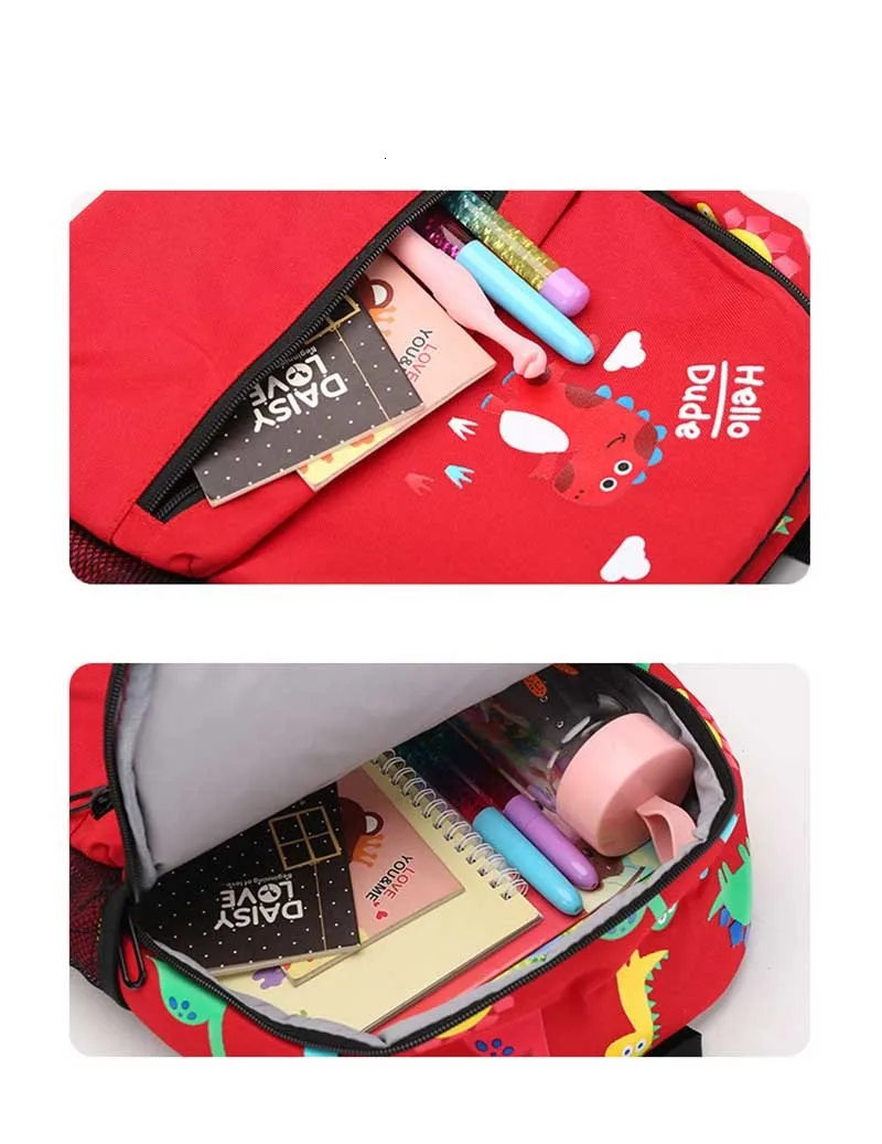 Brand Design Dinosaur print Children Backpacks Girl Boys Backpack Toddler Kids School Bags Anti-lost Kindergarten Bag