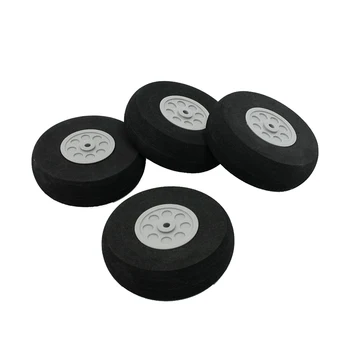 

RC Model Plane Aircraft 75mm Dia sponge Wheel Replacement Black Gray 4 Pieces