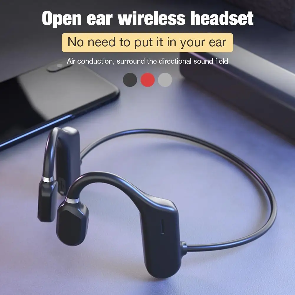Open Ear Bone Conduction Headphones Bluetooth 5 0 Wireless Headset IPX6 Waterproof Sport Earphone Lightweight Ear Hook Headset