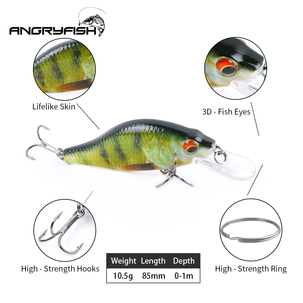 Angryfish популярная рыболовная приманка с объемными глазами 8 5 см 10 г whopper plopper цветов
