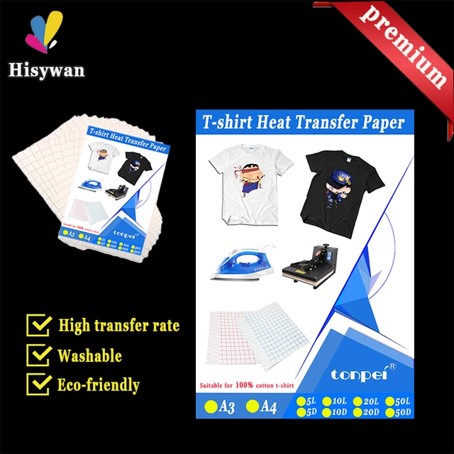 20/100 Sheets A4 A3 Sublimation Heat Transfer Paper for Polyester